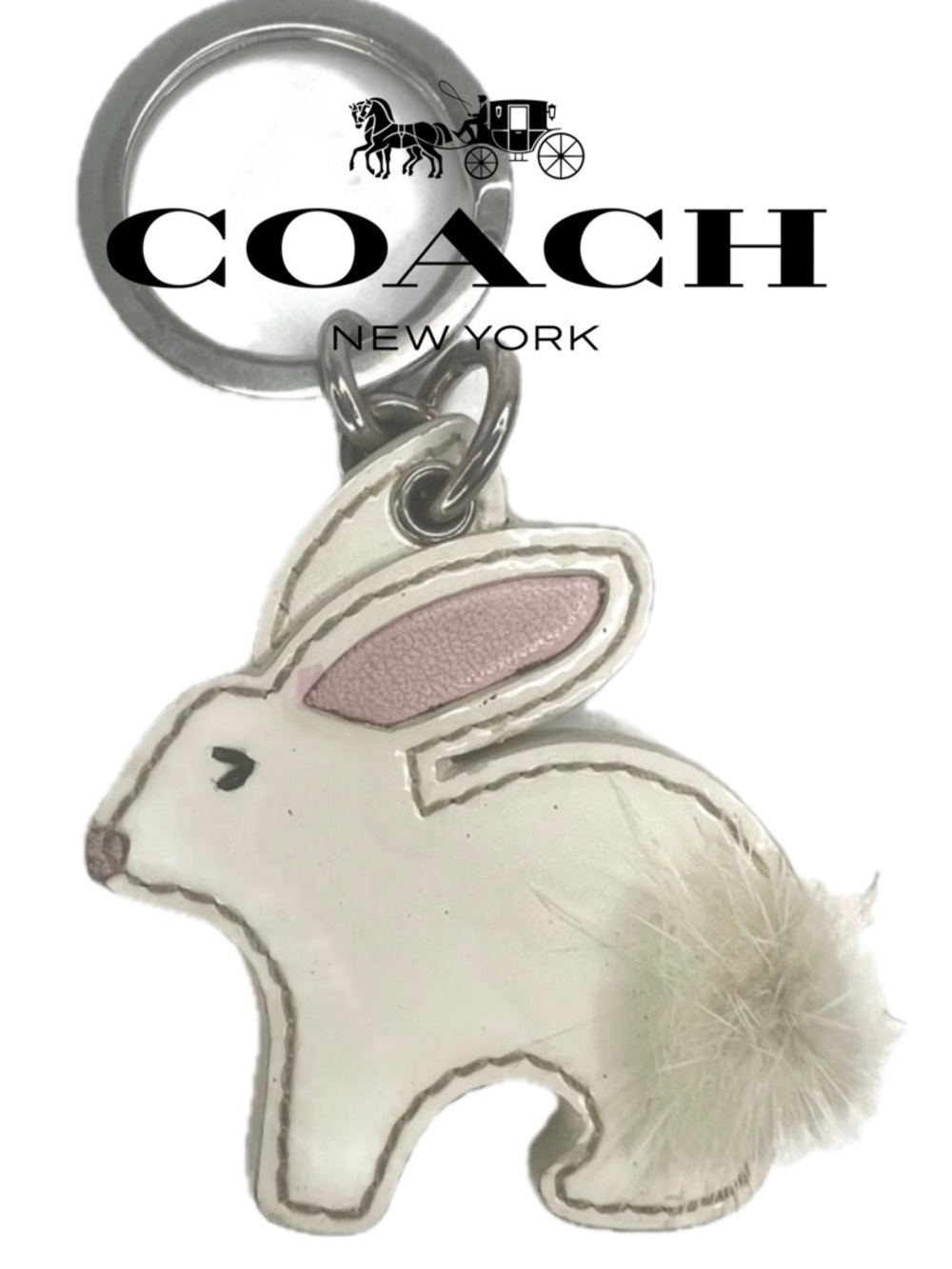 Coach Rabbit Mink Bunny Vintage Keychain Key Chain Fob